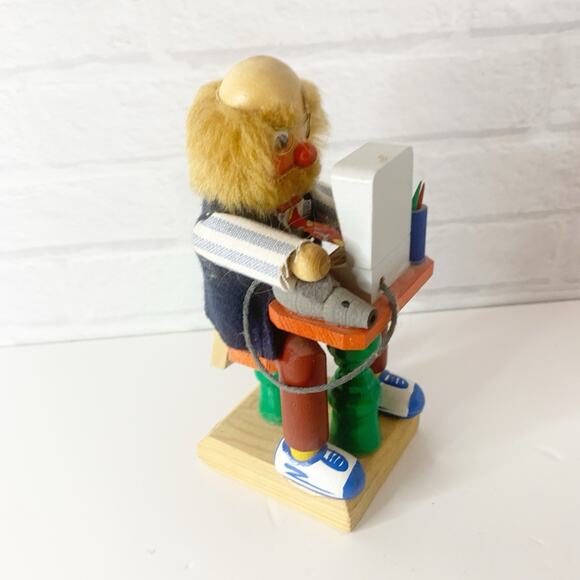 ZUBER Nutcracker MAN at COMPUTER Work from HOME 684/5000 Signed 5” Tall German - Picture 3 of 6